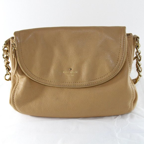 Kate Spade tan leather slouchy shoulder bag purse - Picture 2 of 14